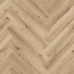 Design 555 Wooden Styles Herringbone - 702H Oak cream Klick-Vinyl